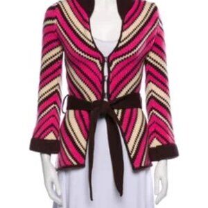 Alice + Olivia Striped Plunge Neckline Sweater Size: XS